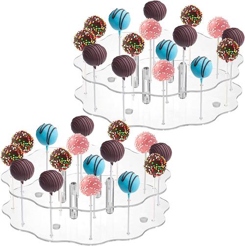 16孔圆盘透明亚克力棒棒糖展示架 婚礼生日派对礼物糖果装饰